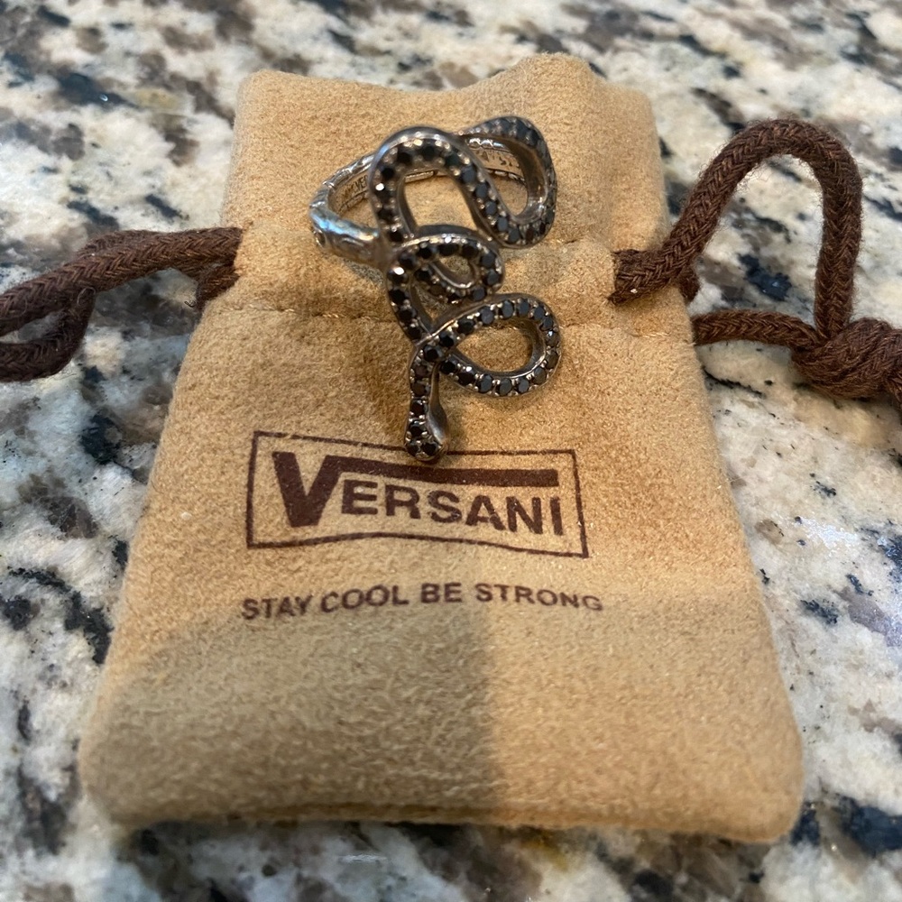 Authentic Versani Black Snake Diamond Ring - image 2